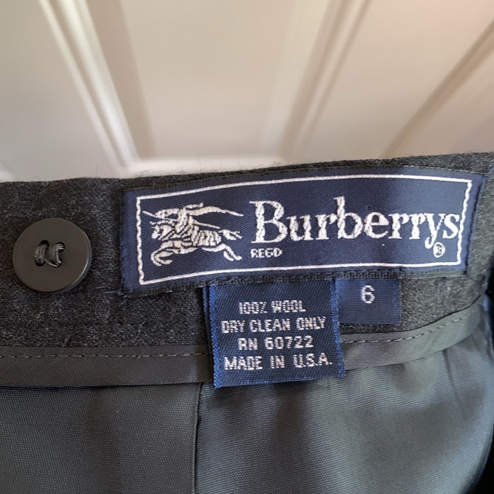 Vintage Burberry Gray Wool Pencil Skirt Sz 6 - Picture 5 of 8
